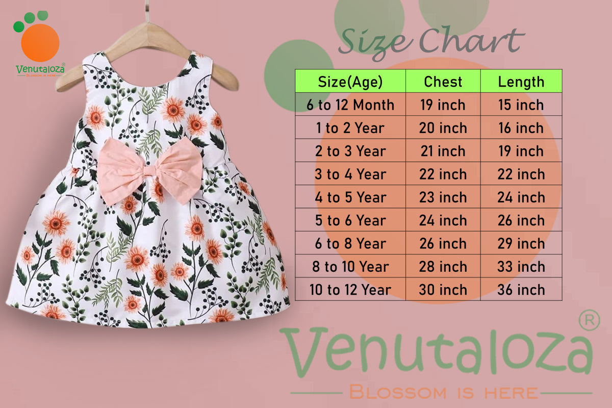 Kids Stylish White Floral Designer Frock & Dresses for Baby Girl.
