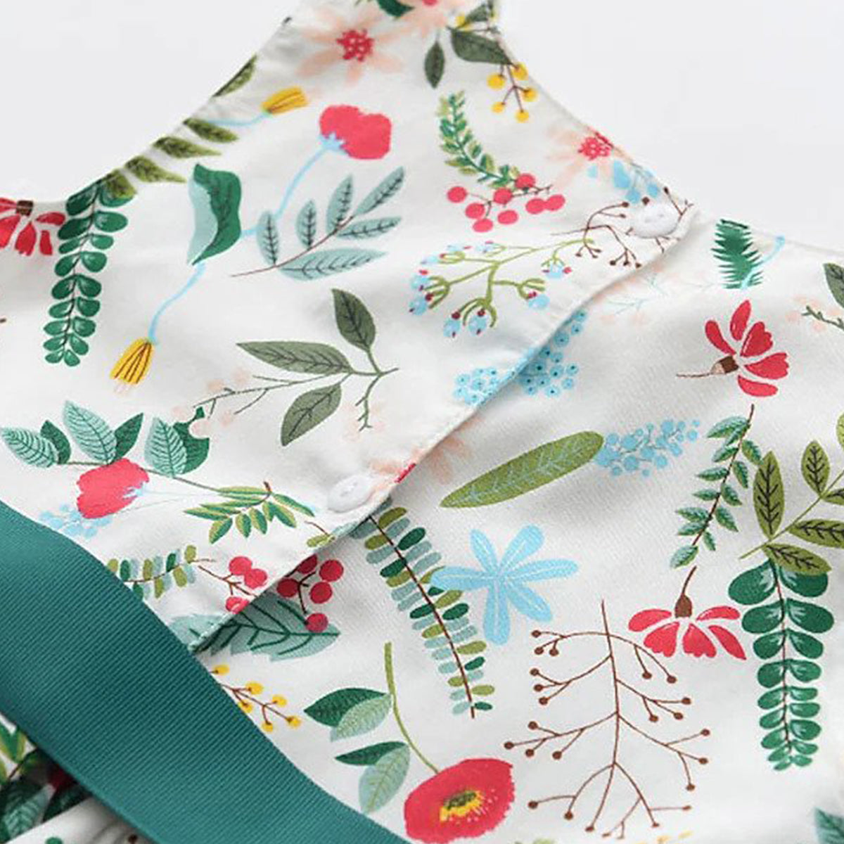Kids New Fashion Green Floral Frock & Dress for Baby Girls.