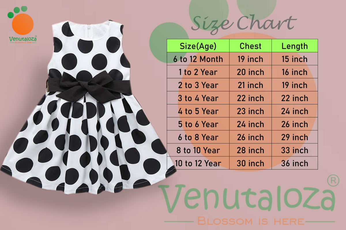 Stylish BabyGirl's Cotton White-Black Round Designer Frocks & Dresses for Kids.