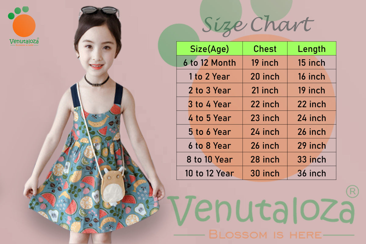 Stylish BabyGirl's Cotton Fruits Design Print Frocks & Dresses for Babydoll.