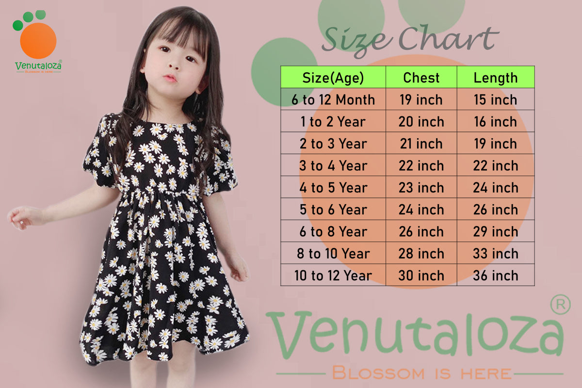 Babydoll Stylish Black Floral Designer Frocks & Dresses for Baby Girl.