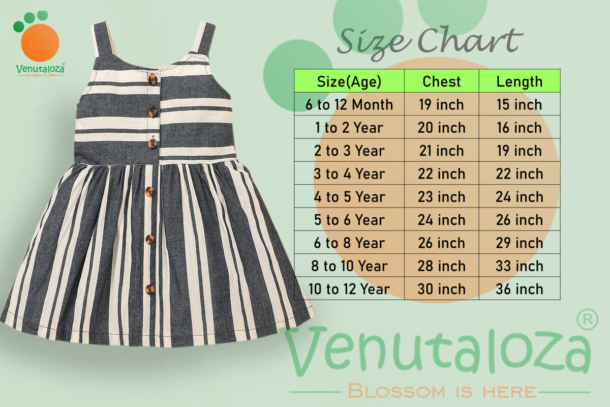Toddler Girls Fashionable Striped Cami Frock & Dresses for BabyGirls.