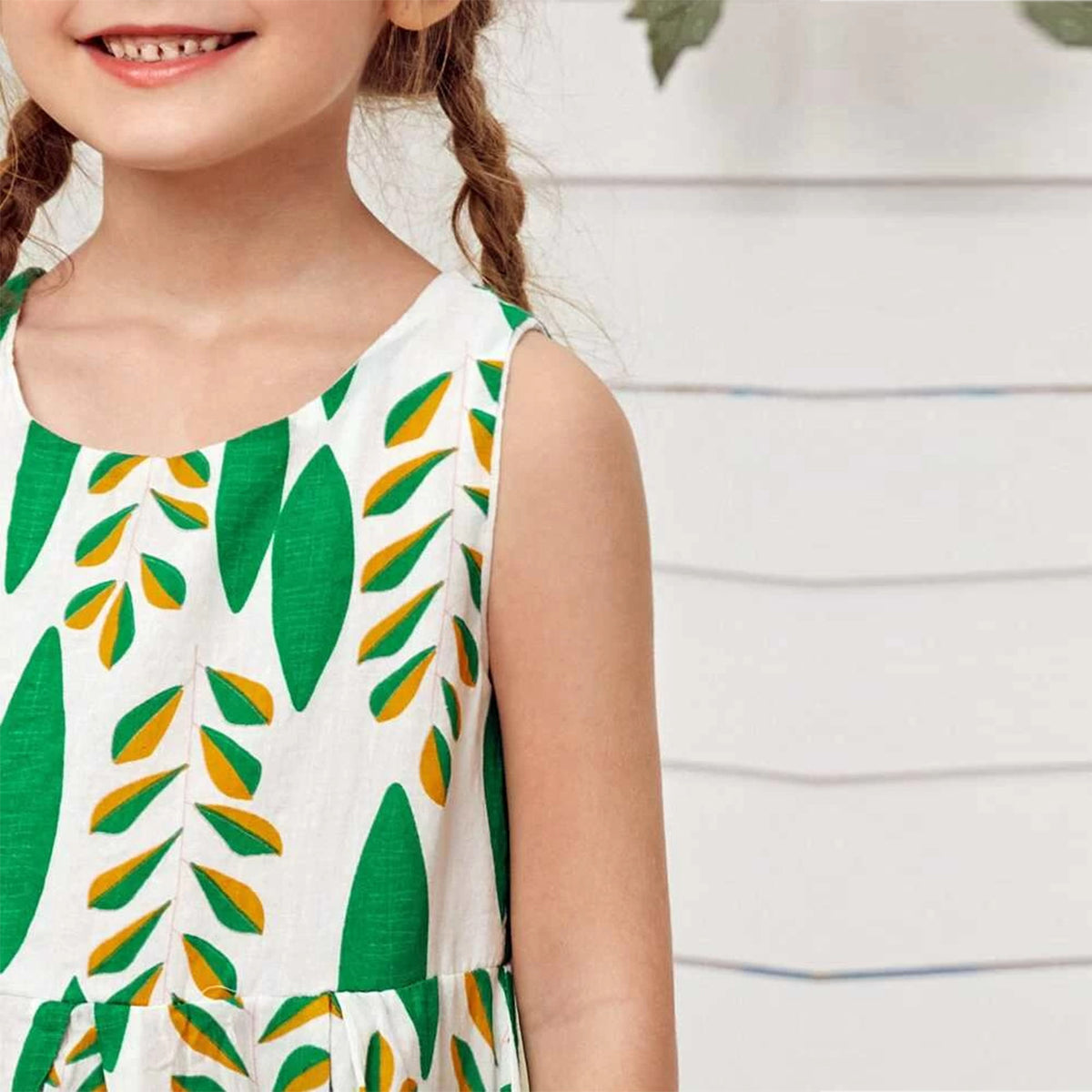 Stylish Colorfull Green Floral Designer Midi Frock_Dresses for Baby Girl.