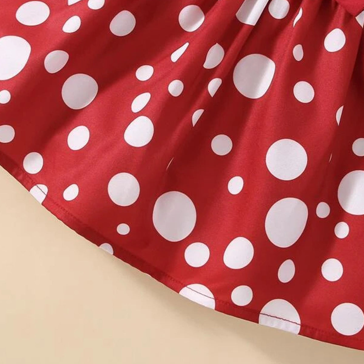 BabyGirl's Cotton Polka Red Dot Bow Front Stylish Frocks & Dresses for Kids.