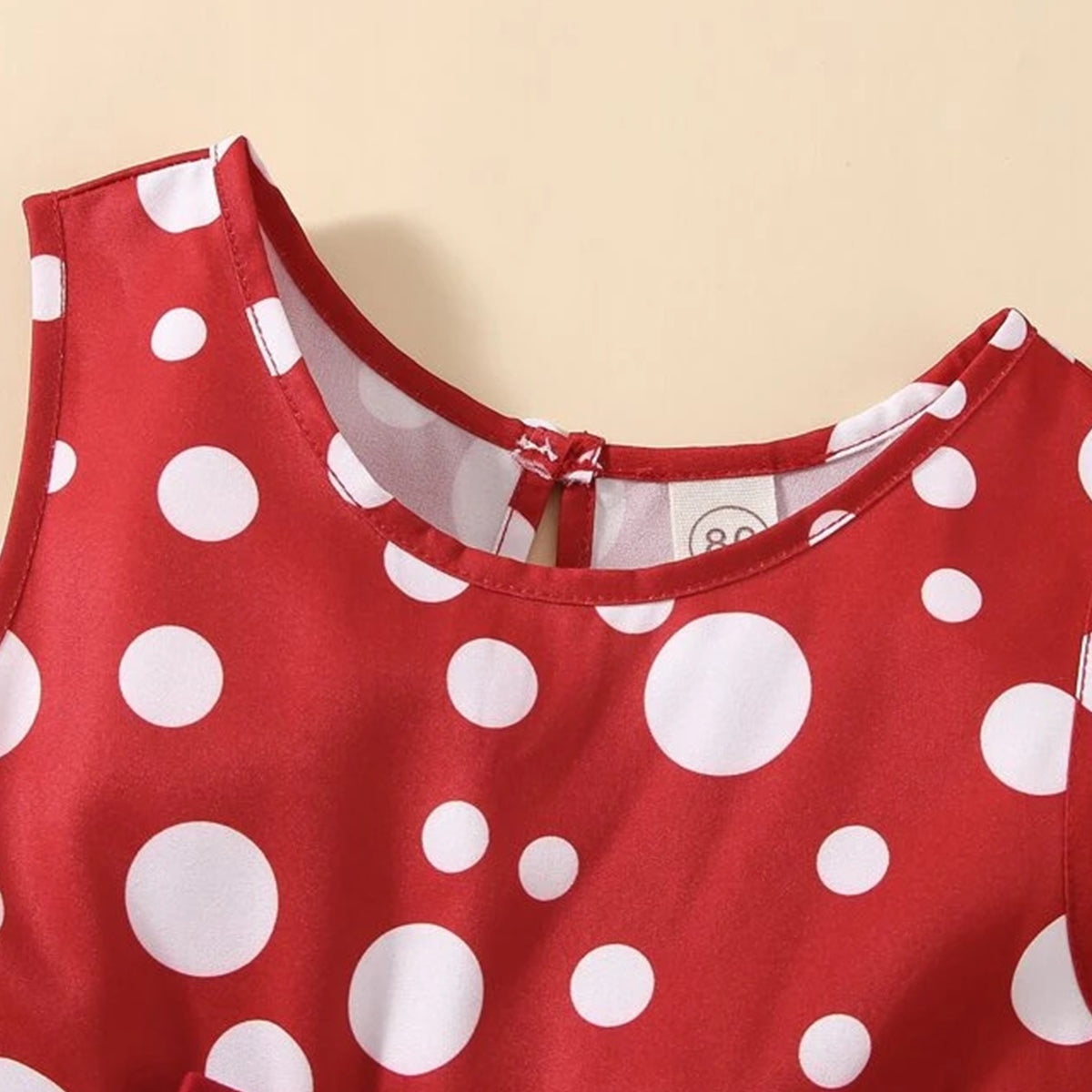 BabyGirl's Cotton Polka Red Dot Bow Front Stylish Frocks & Dresses for Kids.