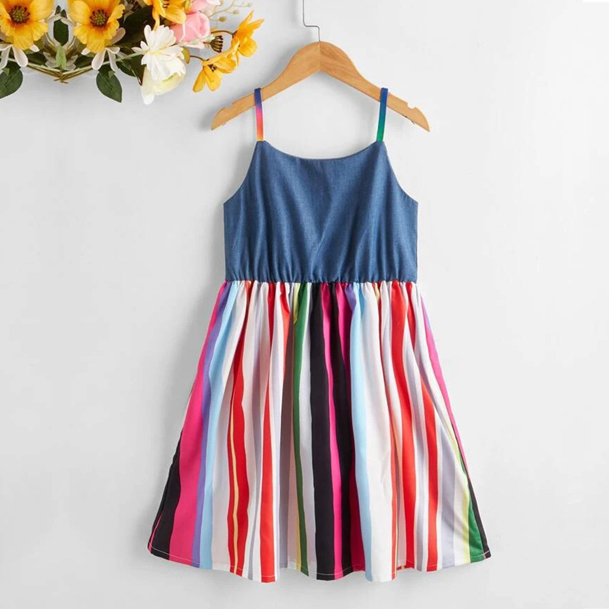 Girls Camisole Summer Dress Spaghetti Strap 100% Cotton - City