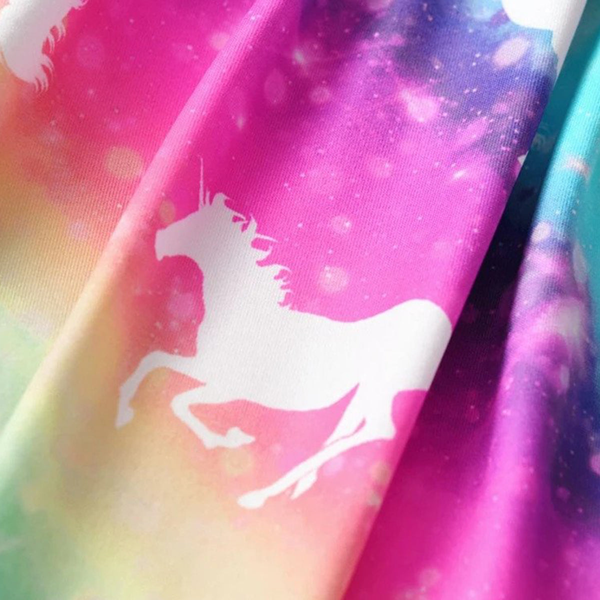 Stylish Omber Unicorn Tunic Design Midi Frock Dress for Baby Girl.