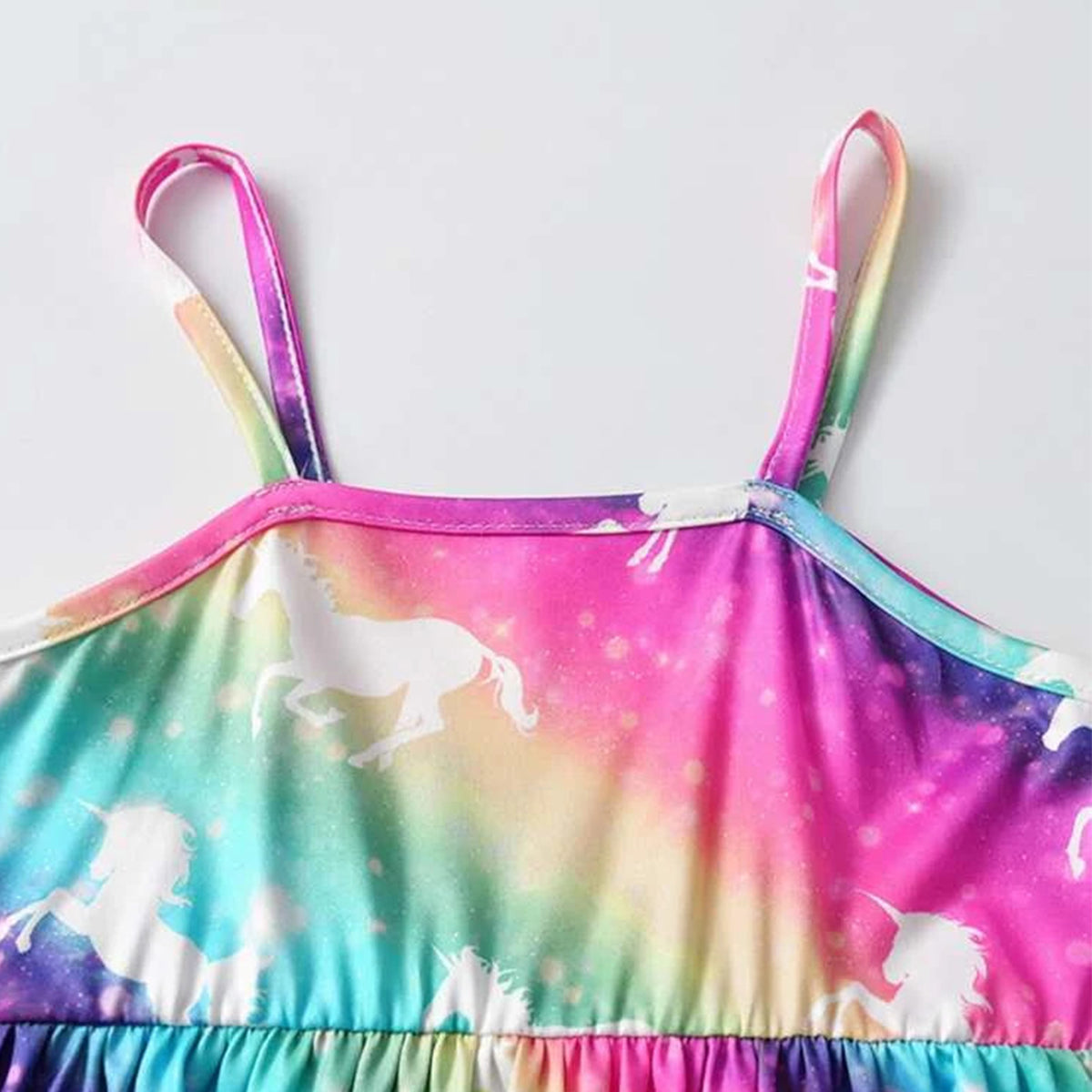 Stylish Omber Unicorn Tunic Design Midi Frock Dress for Baby Girl.