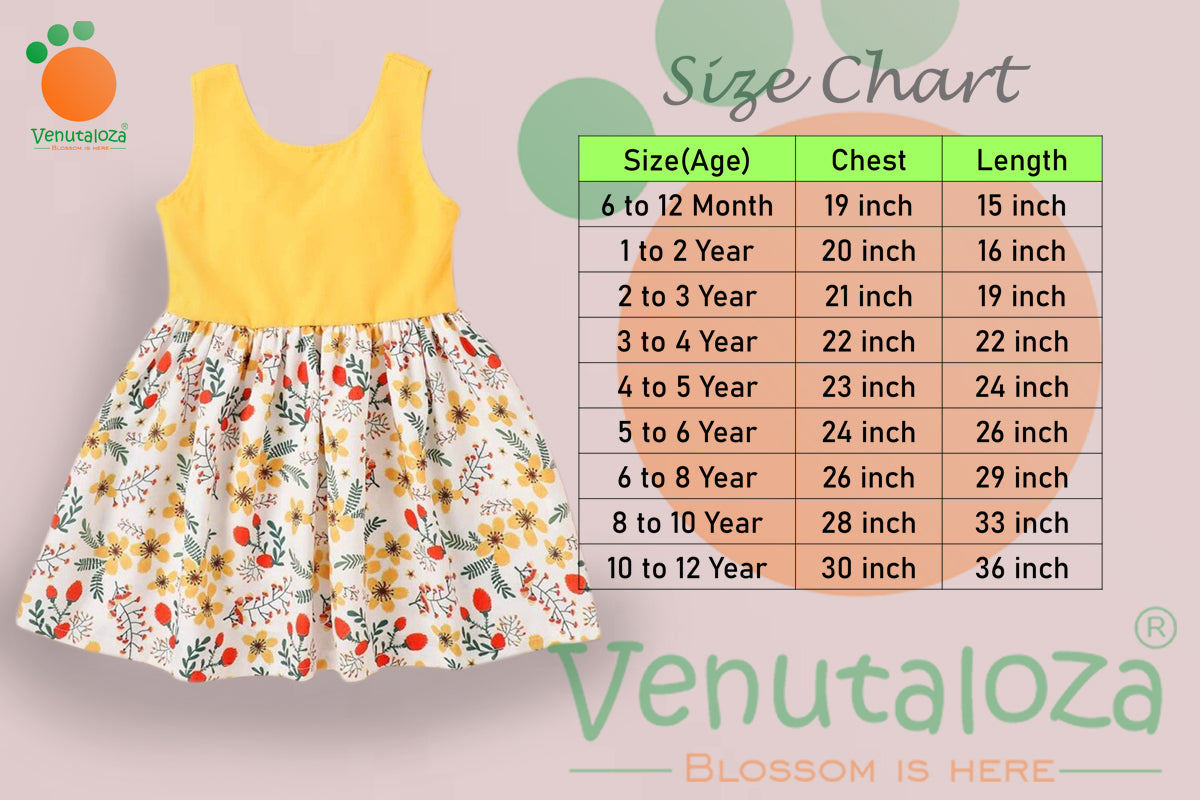 Toddler Girls Stylish Yellow Floral Designer Frocks for Baby Girl.