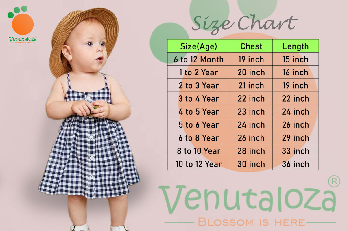 Girls Gingham White_Black Button Front Designer Frocks for Baby Girl.