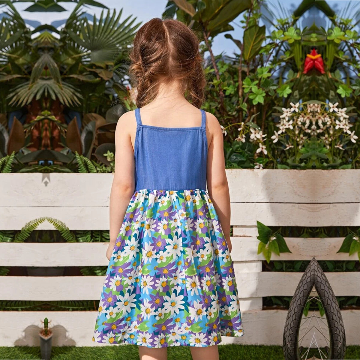 Venutaloza Baby girl Princess Floral Button Front Cami Designer Frocks for Baby Girl.