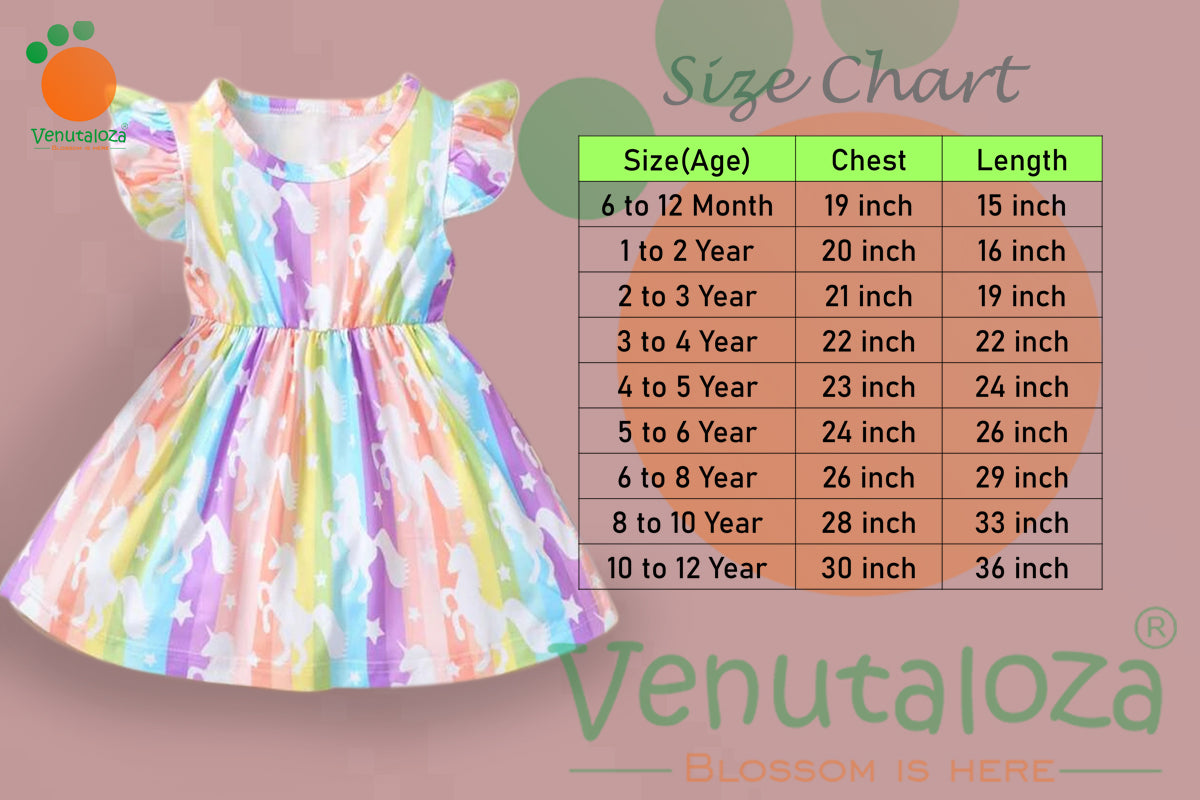 Venutaloza Baygirl UniCorn Contrast Designer Dresses & Frocks for Baby Girl.