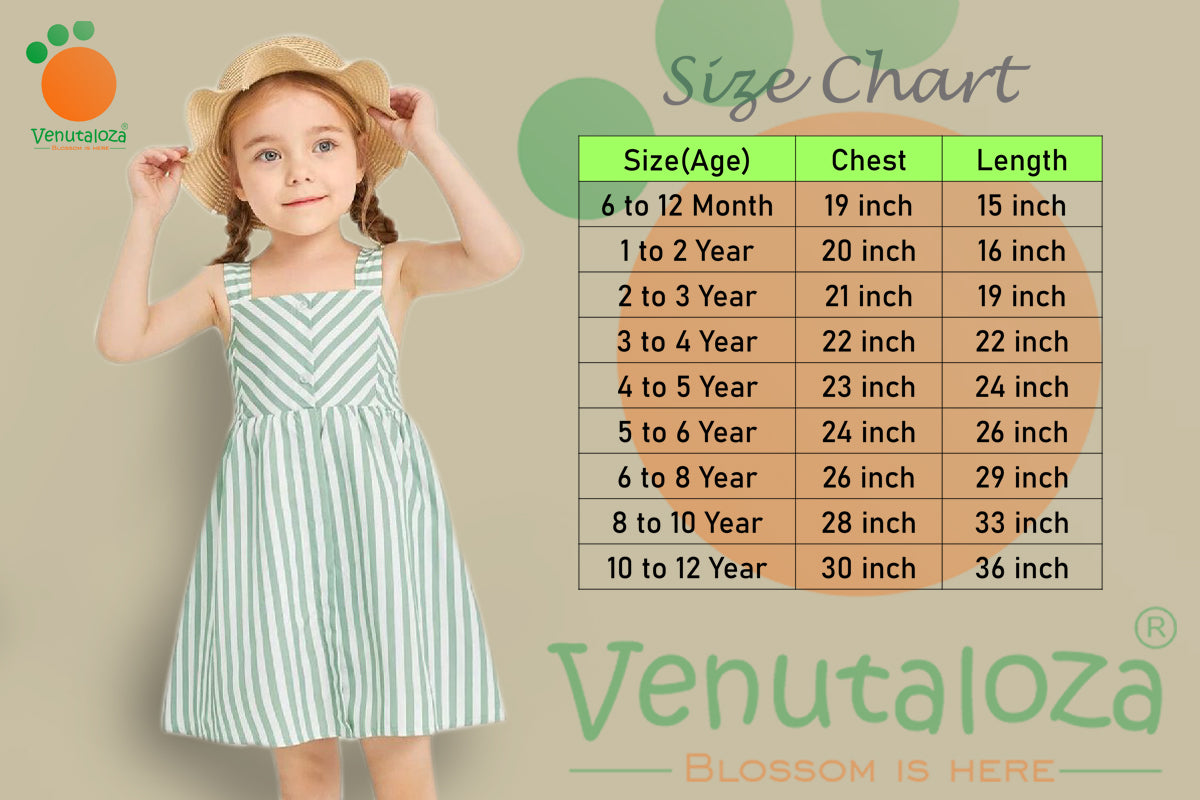 BabyGirl's Cotton Green Striped Cami Frocks & Dresses for Kids.