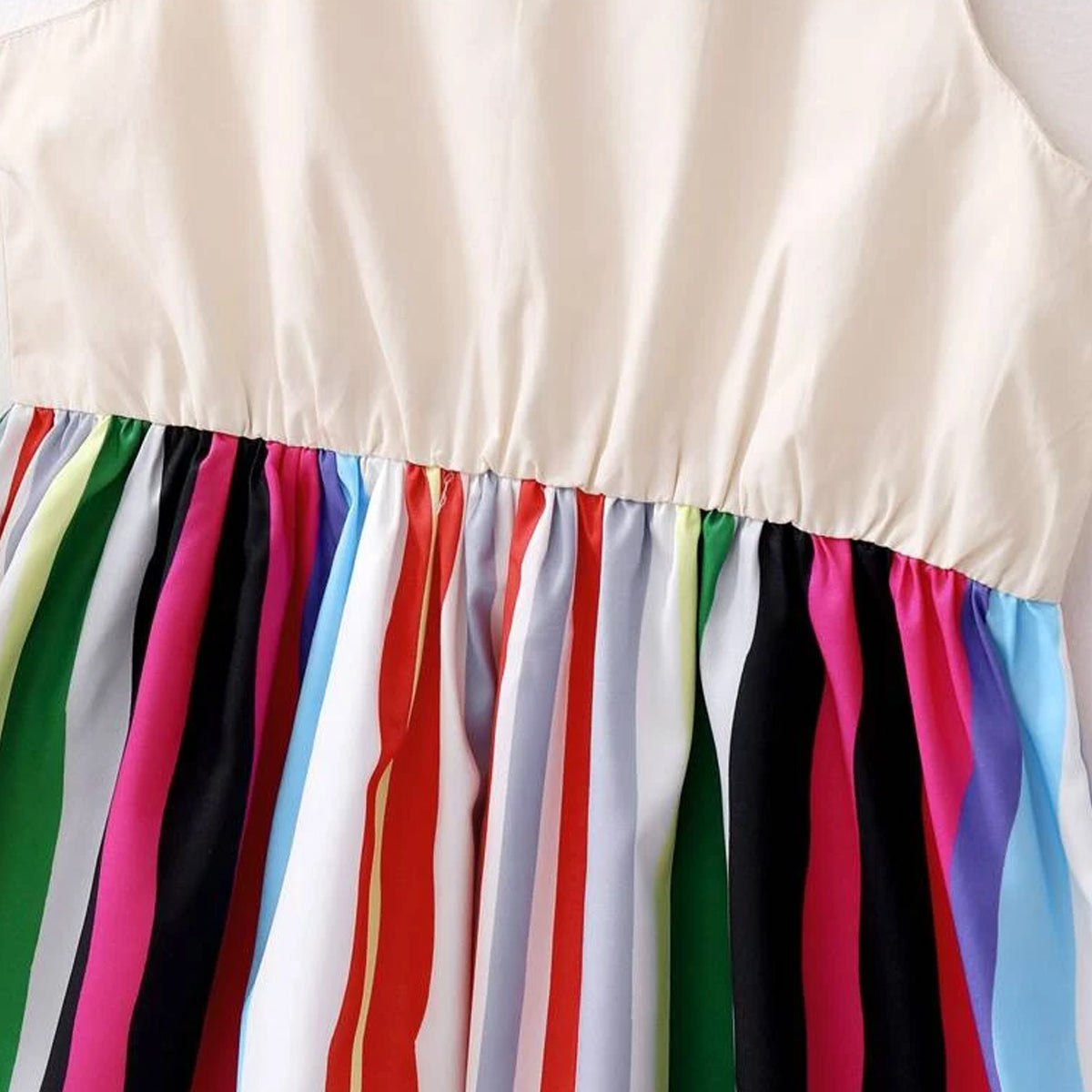 BabyGirl's Cotton Colorful Stripe Lining Frocks & Dresses for Babydoll.