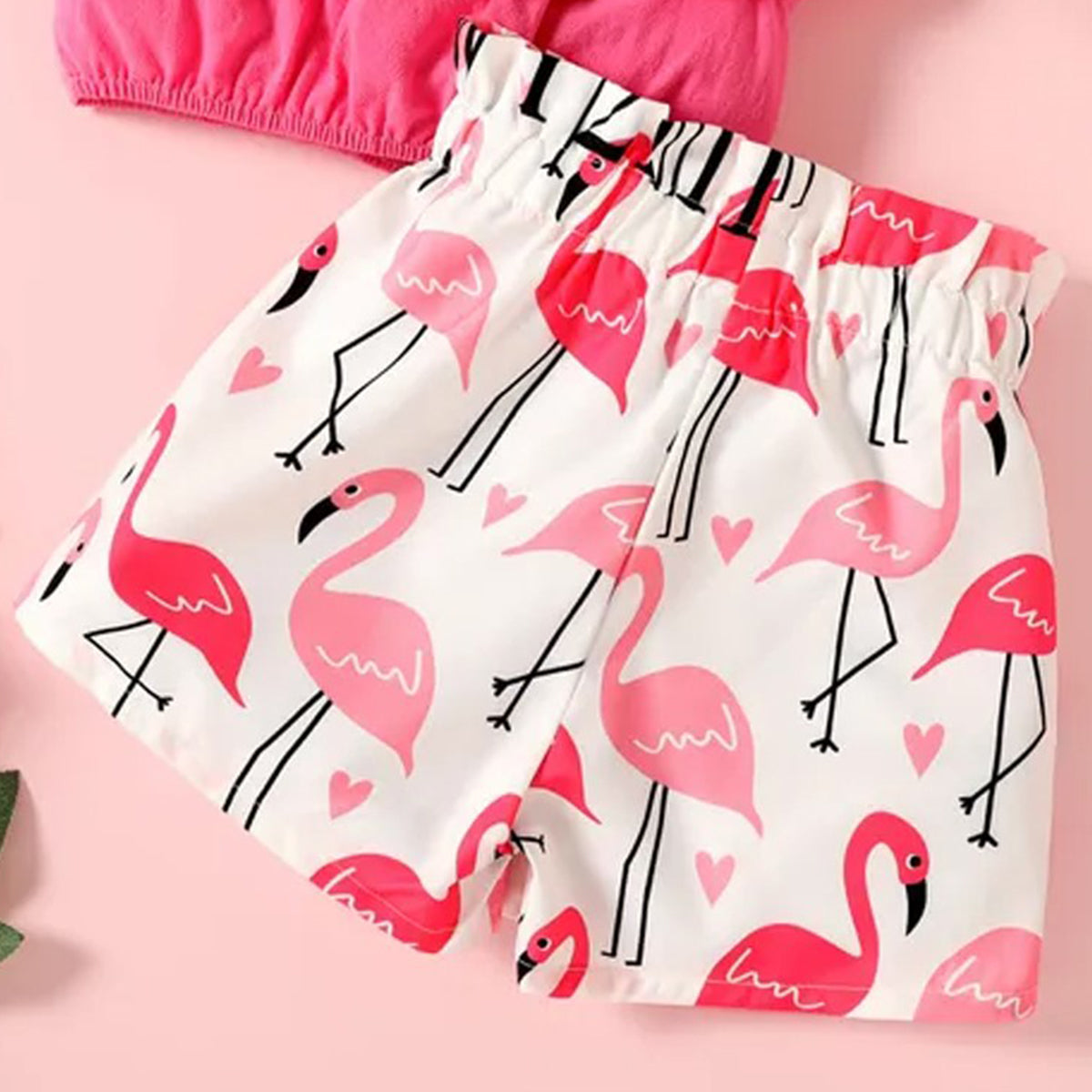 Crop Stylish Belted Shorts For Baby Girls.