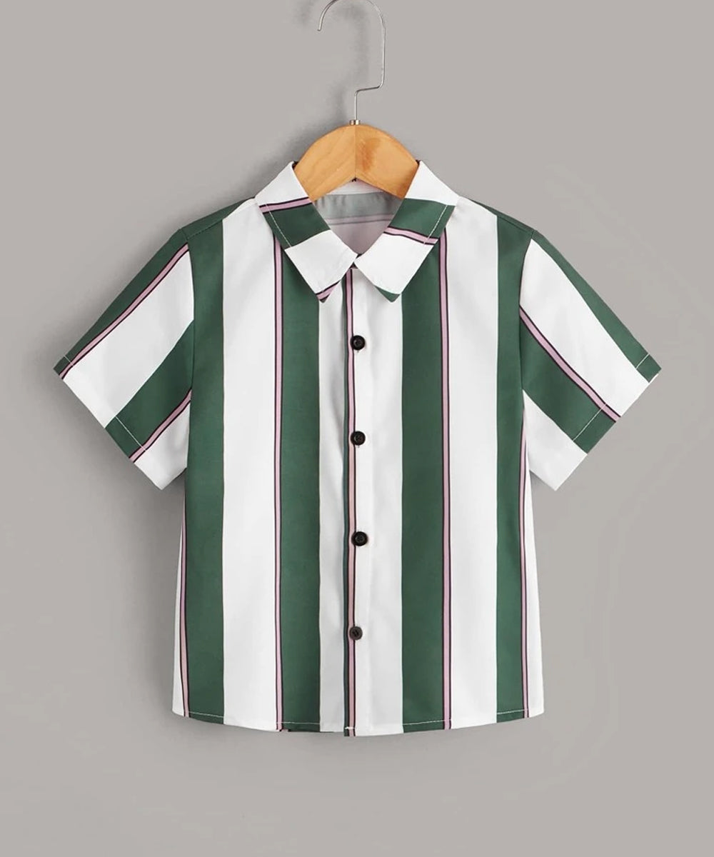 Venutaloza Button Front Striped Shirt For Boy.