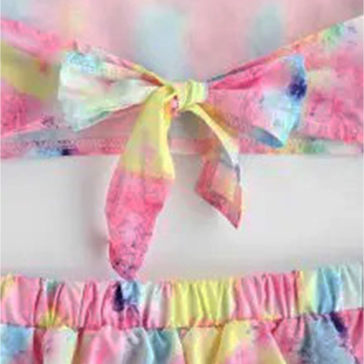 Unique Rainbow Design Crop Top Sleeveless And Shorts For Kids.