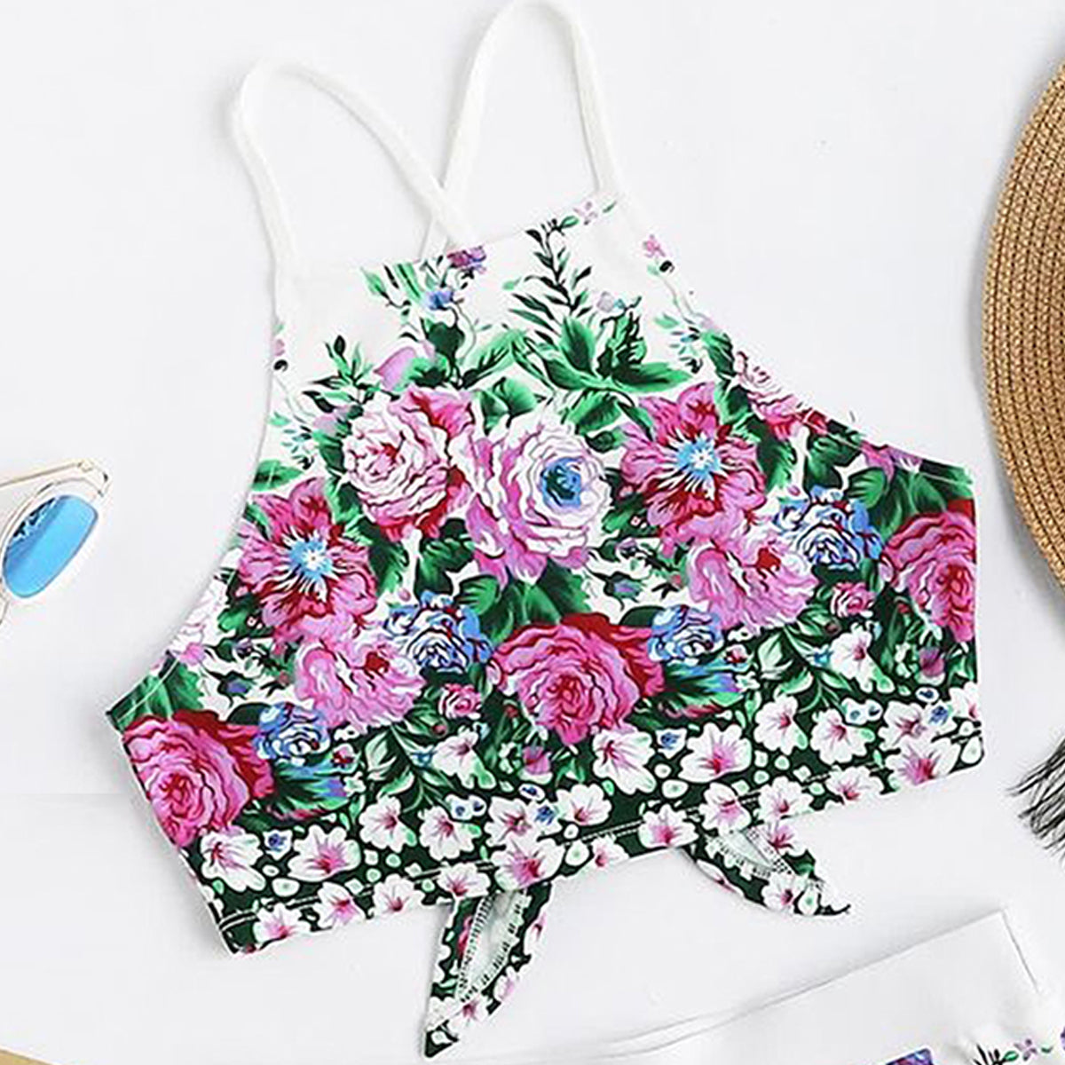 BabyGirl's Stylish Floral Designer Top & Shorts For Kids.