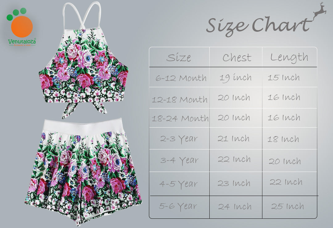 BabyGirl's Stylish Floral Designer Top & Shorts For Kids.