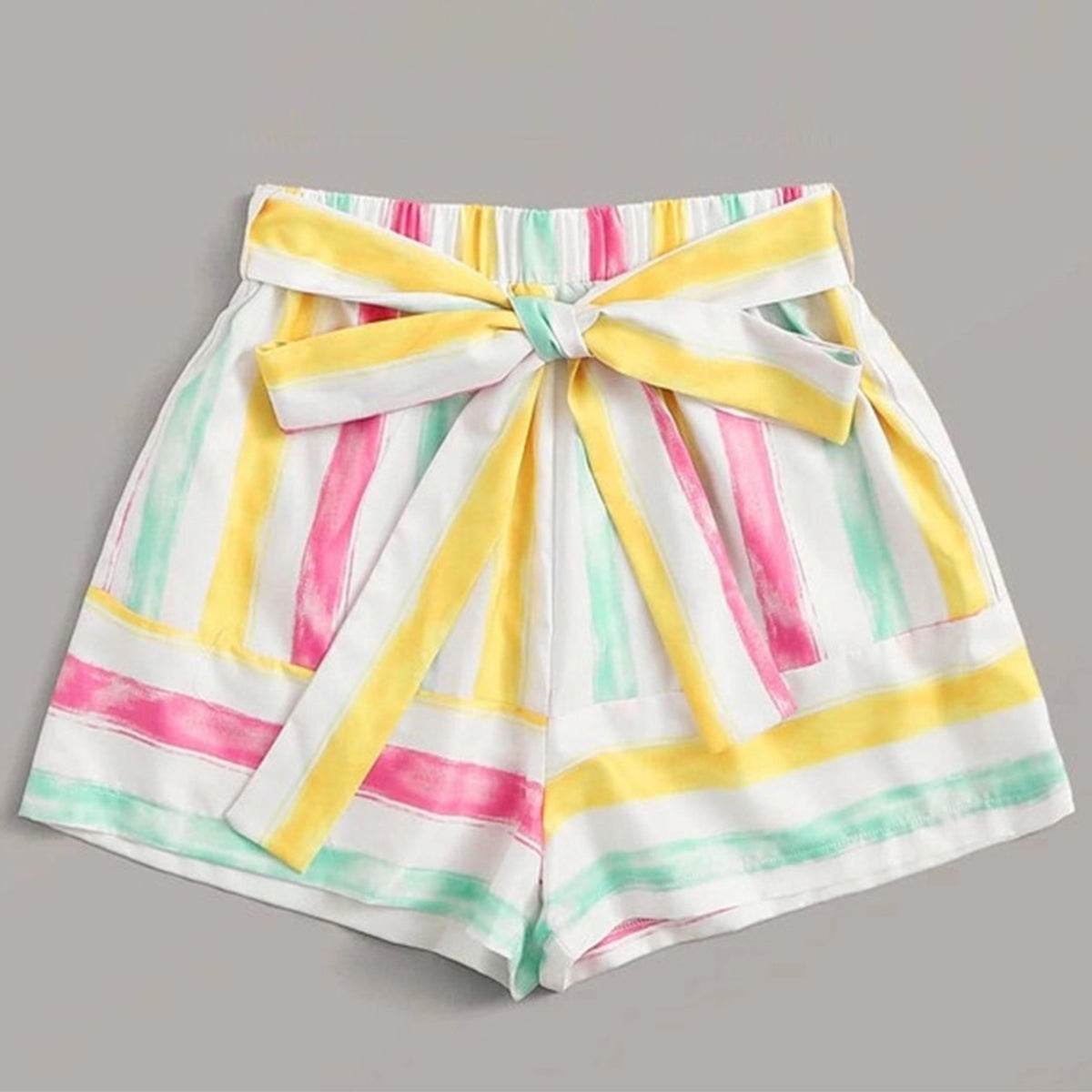 Crop Rainbow Stylish Top Sleeveless And Shorts For Baby Girls.