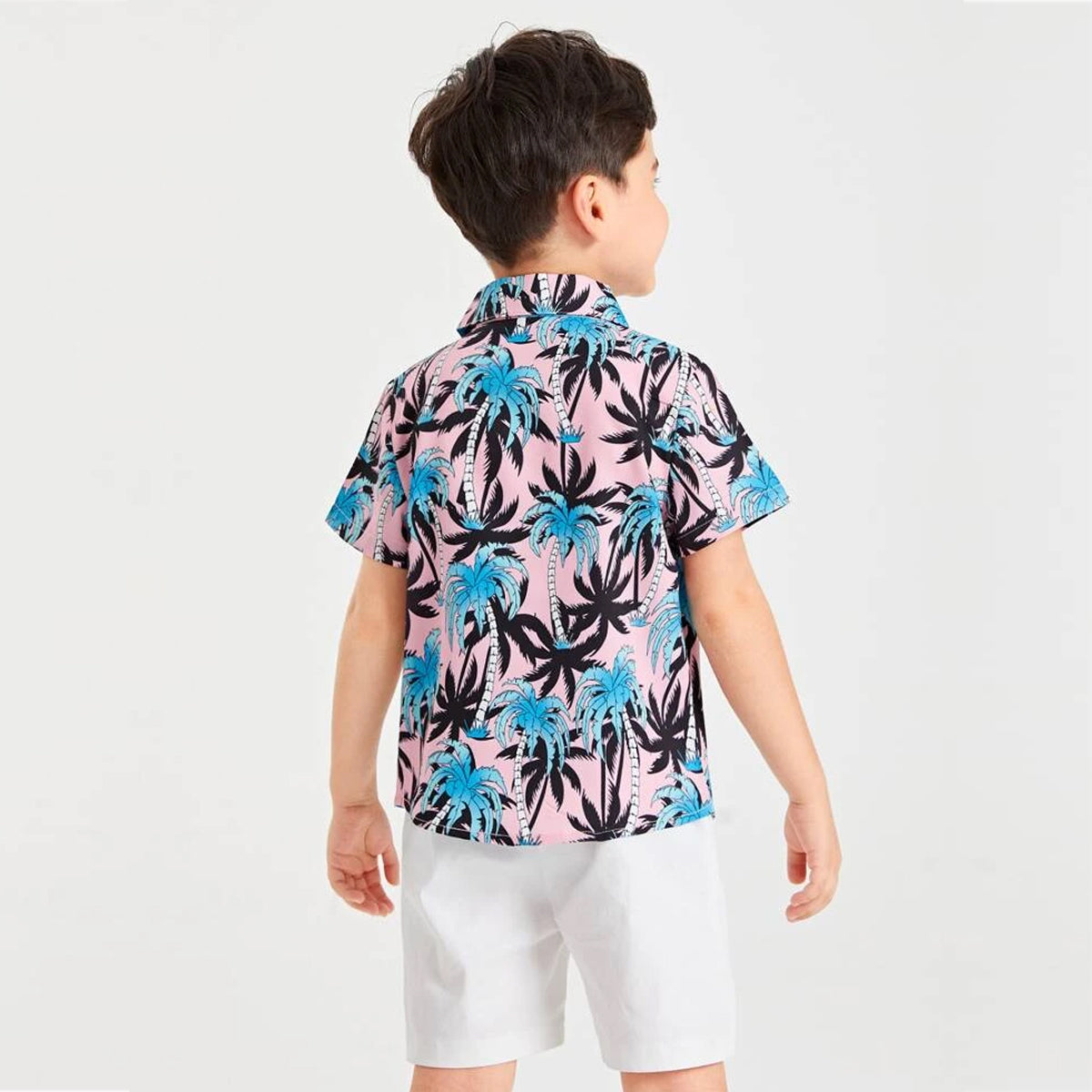 Venutaloza Boys Plam Tree Button Front Shirt For Boy.
