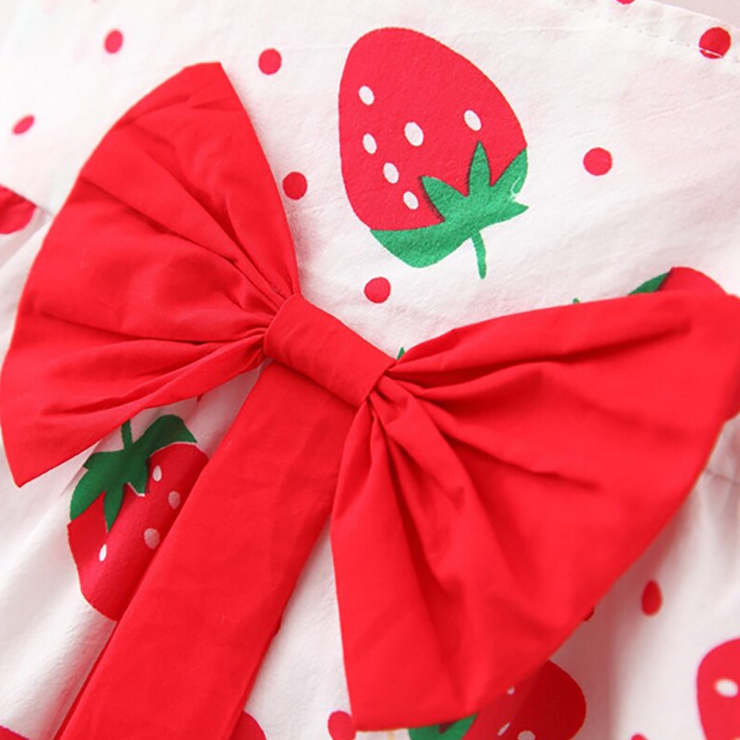 Baby Strawberry Printed Ruffle Trim Dresses_Frocks 3 Combo for Kids.