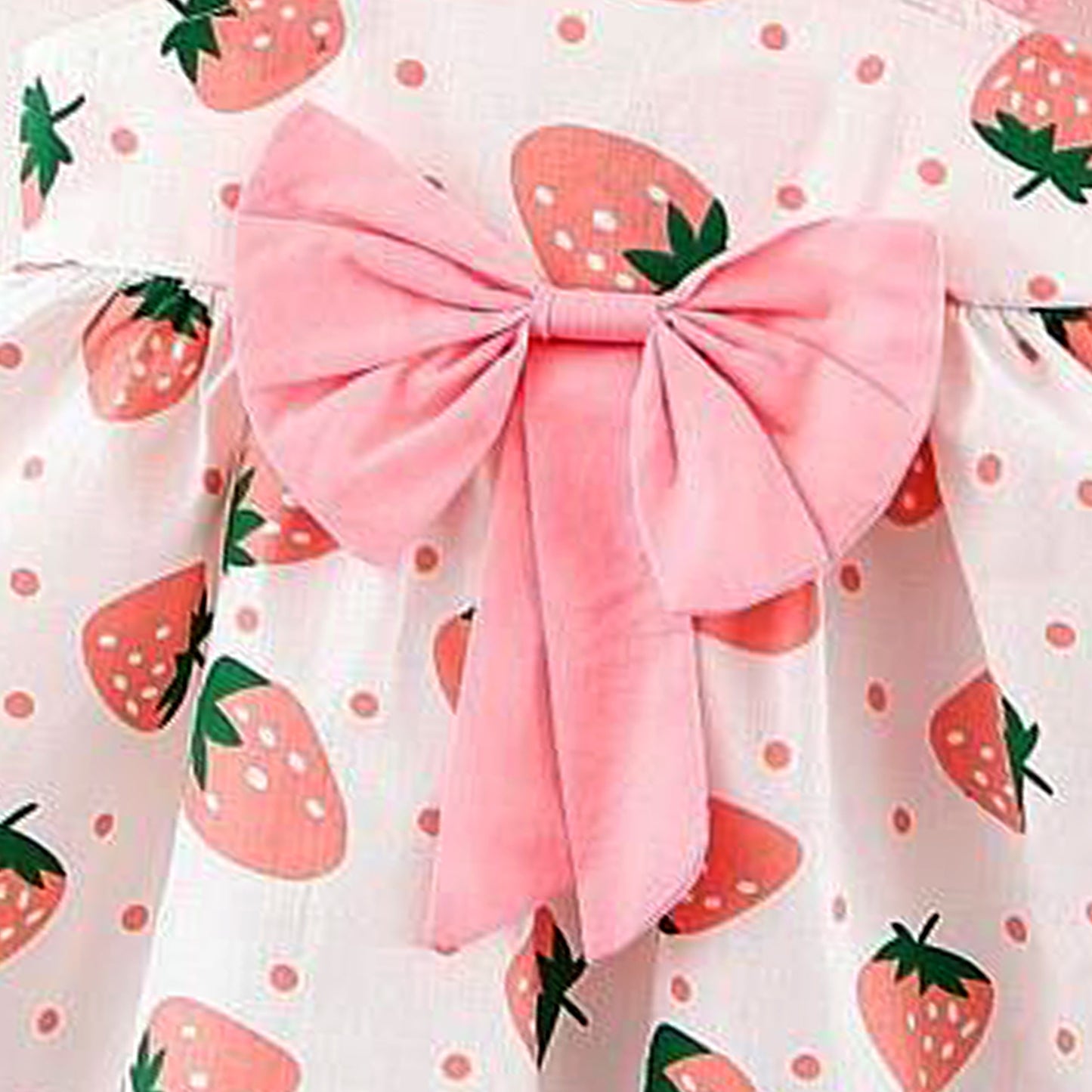 Baby Strawberry Printed Ruffle Trim Dresses_Frocks 3 Combo for Kids.