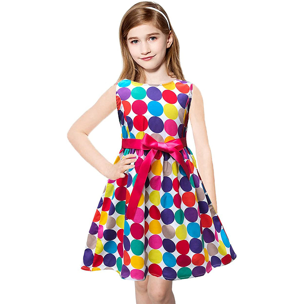BabyGirl's Stylish Designer Multicolor Dot's & Blue Plus Tunic Dresses (Combo Pack Of 2) for Baby Girl.
