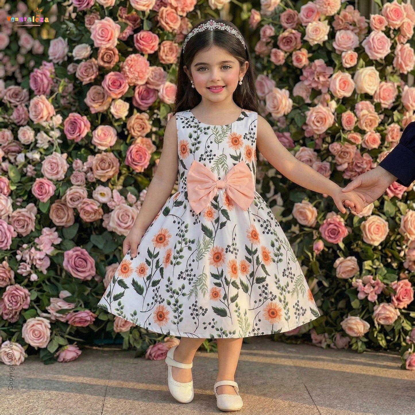 Kids Stylish White Floral Designer Frock & Dresses for Baby Girl.