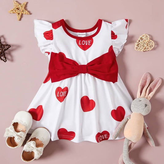 BabyGirl's Princess Stylish Cotton Heart Designer Frocks & Dresses for Kids.
