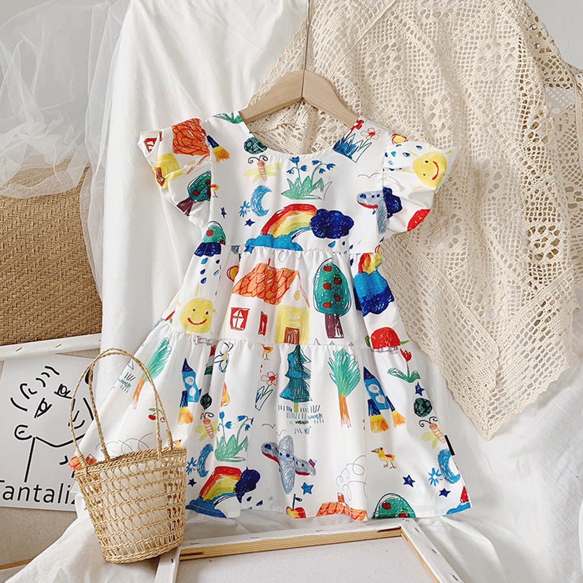BabyGirl's Designer Pencil Drowing Frocks & Dresses for Kids.