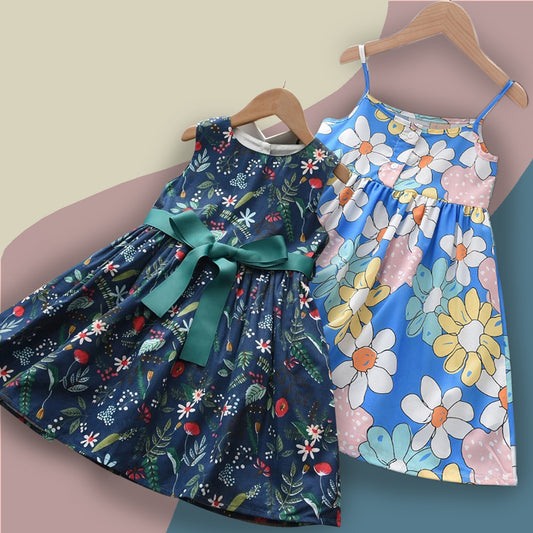 BabyGirl Stylish Floral Dresses_Frocks Combo Pack for Baby Girls.