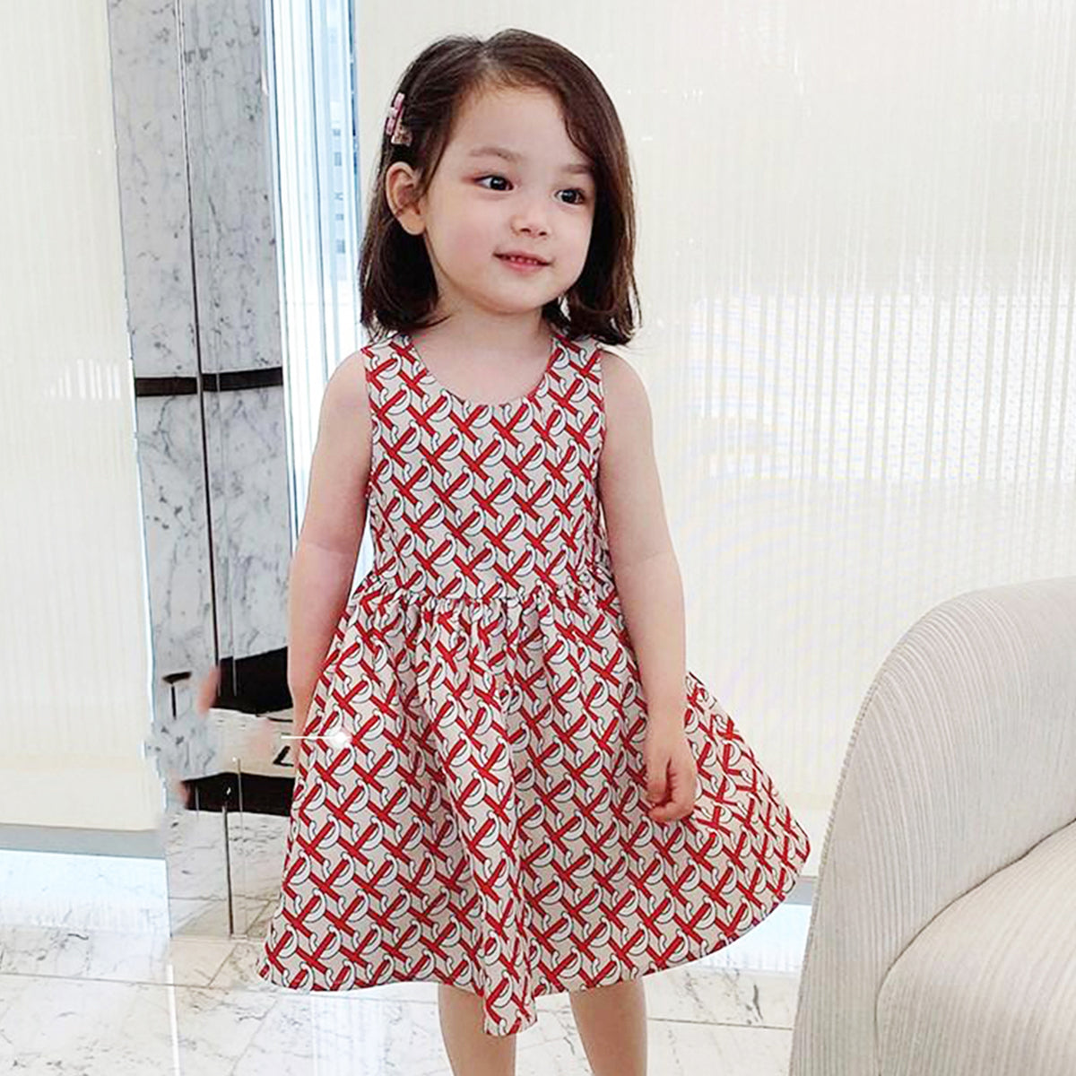 Baby Girl's Stylish Designer Rose & Red Plus Tunic Dress (Combo Pack Of 2) for Baby Girls.