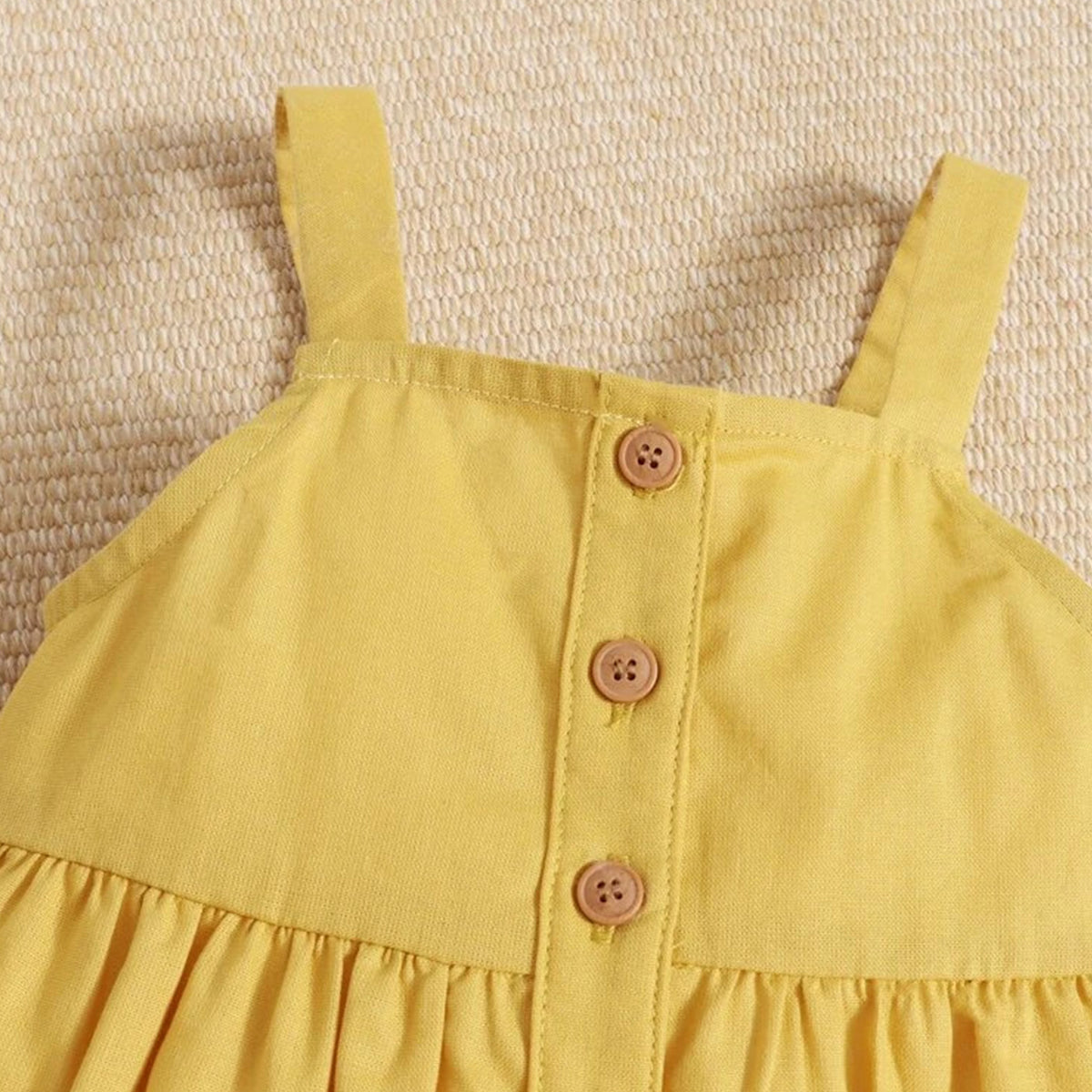 Princess BabyGirl's Stylish Yellow Button Front & Black Tunic Dresses_Frocks (Combo Pack Of 2) for Kids