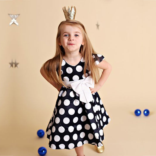 Baby Girl's Stylish Designer Black White Dot's & Fruits Dress (Combo Pack Of 2) for Baby Girls.