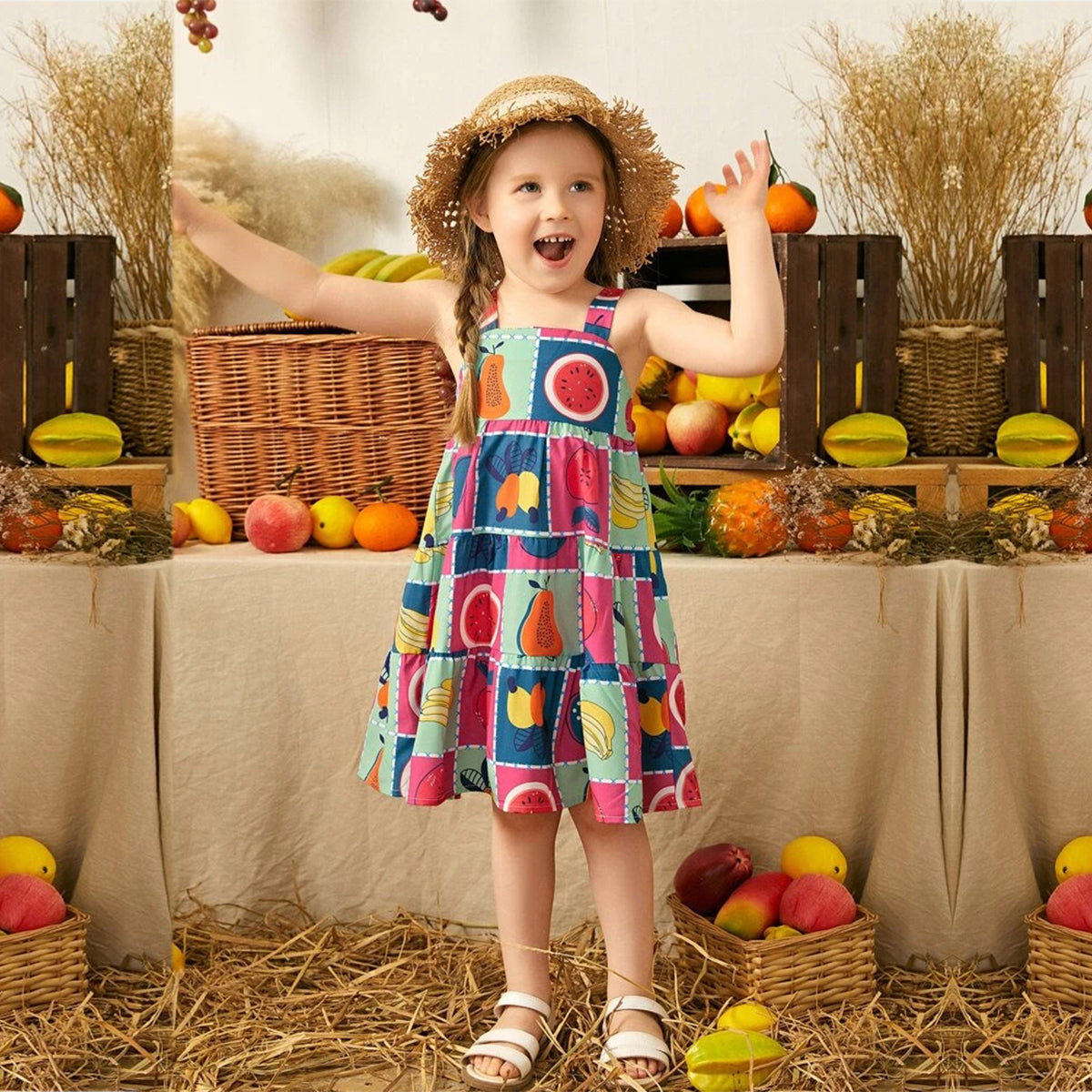 Baby Girl's Stylish Designer Butterfly & Fruit's Tunic Dresses  (Combo Pack Of 2) For Baby Girl.