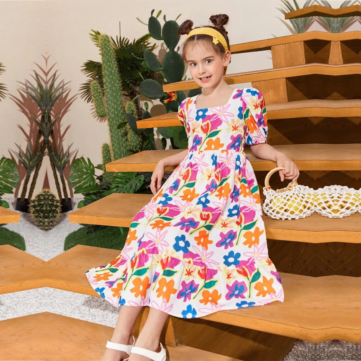 Baby Girl's Designer Multi Floral's Tunic Dresses (Combo Pack Of 2) for Baby Girl.