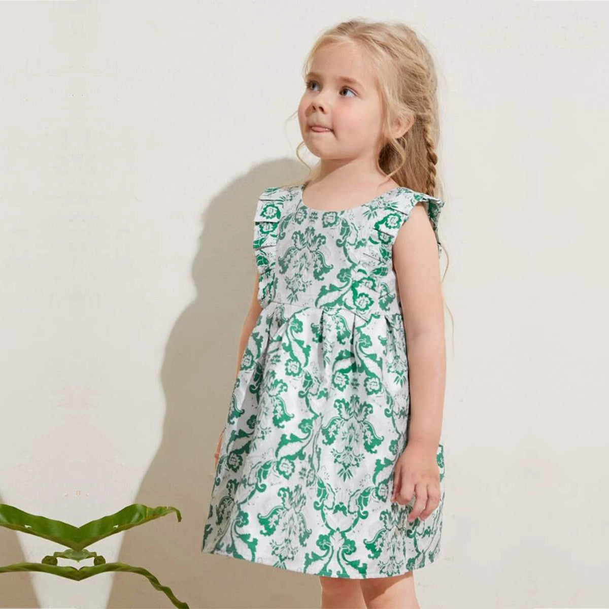 Baby Girl's Stylish Designer Light Green Floral & Fruits Dress (Combo Pack Of 2) for Baby Girls.