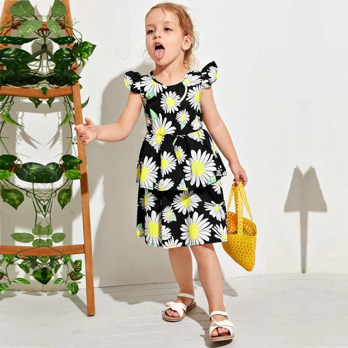 Kid's Stylish Designer Sun Flower& Floral Tunic Dresses (Combo Pack Of 2) For Baby Girl.