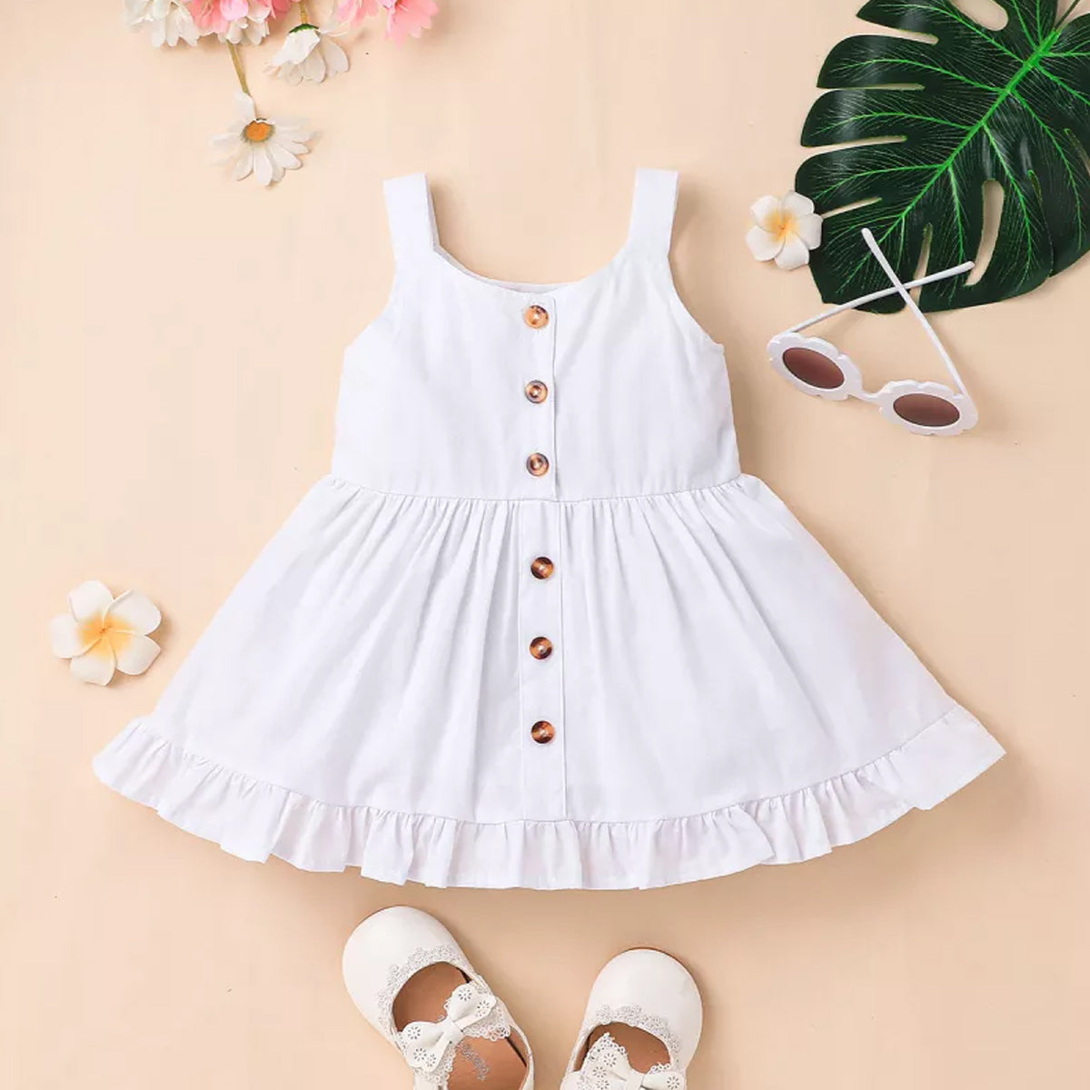 BabyGirl's Solid & Floral Dresses_Frocks (Combo Pack Of 2)  for Baby.