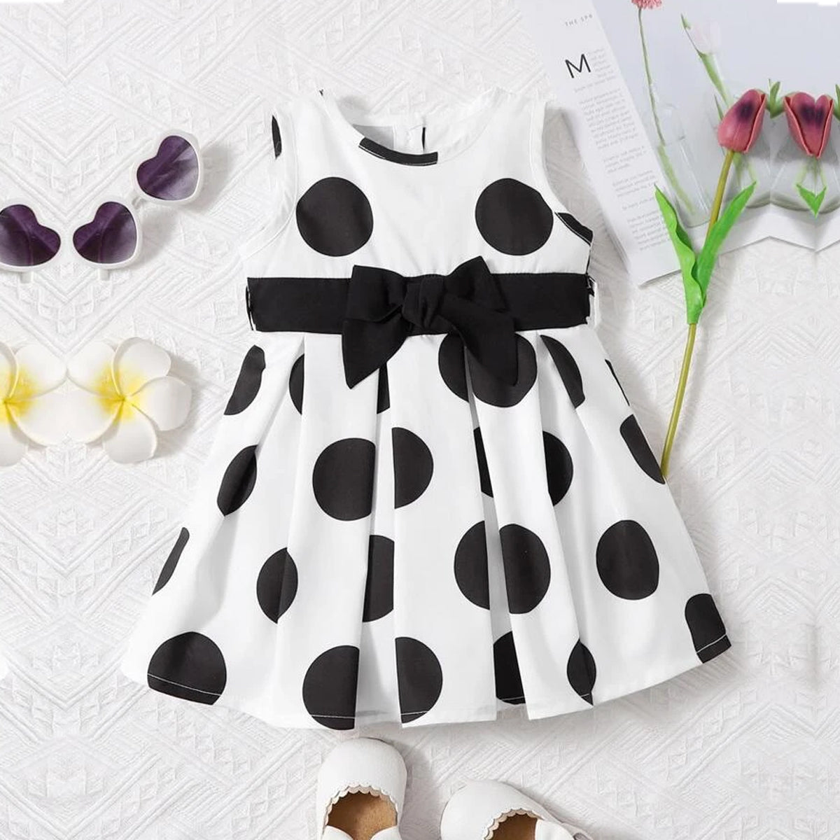 Princess BabyGirl's Stylish Dot's & Golden Dot's Cami Dresses_Frocks Combo for Kids.