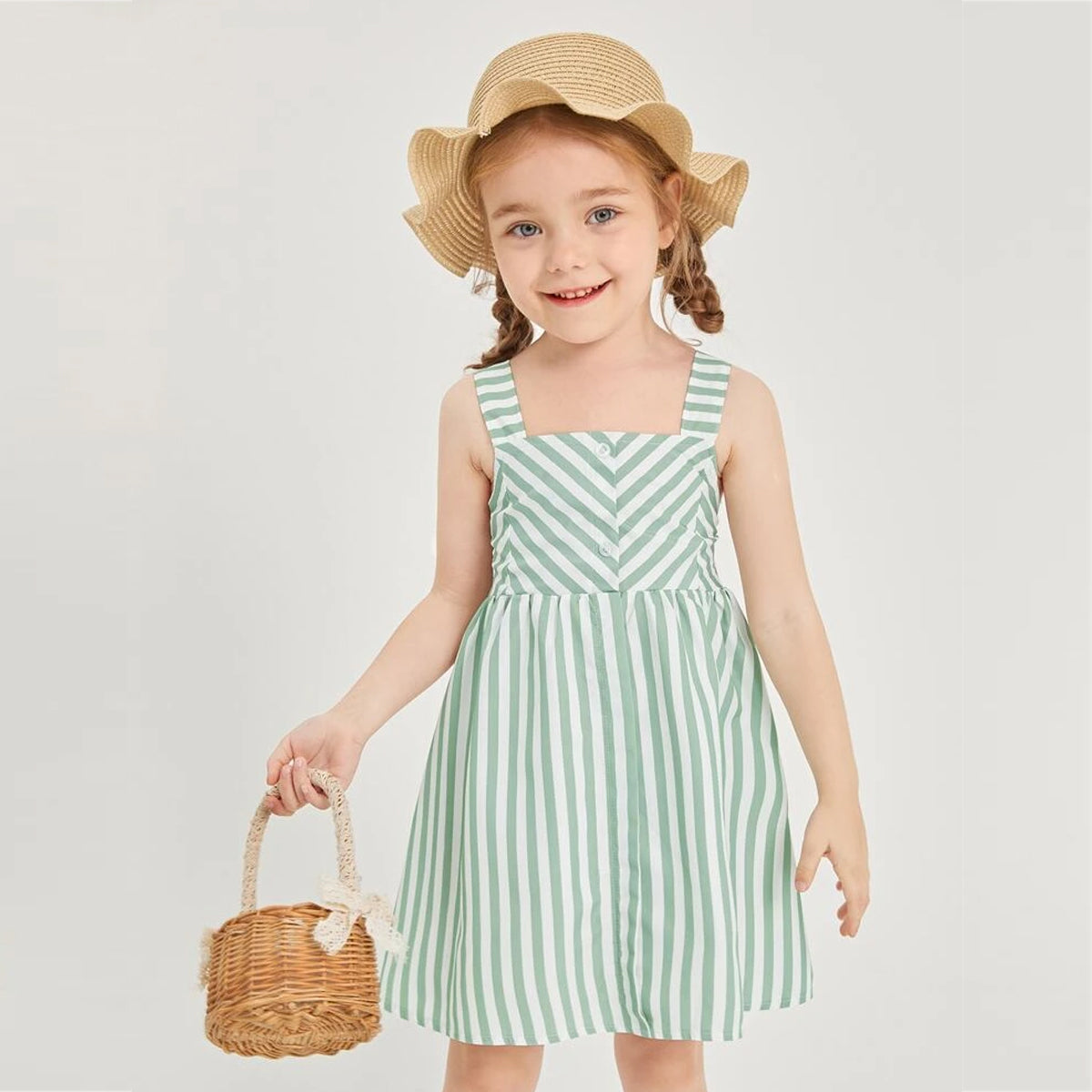 Stylish BabyGirl's Floral & Striped Dresses_Frocks (Combo Pack Of 3) For Kids.