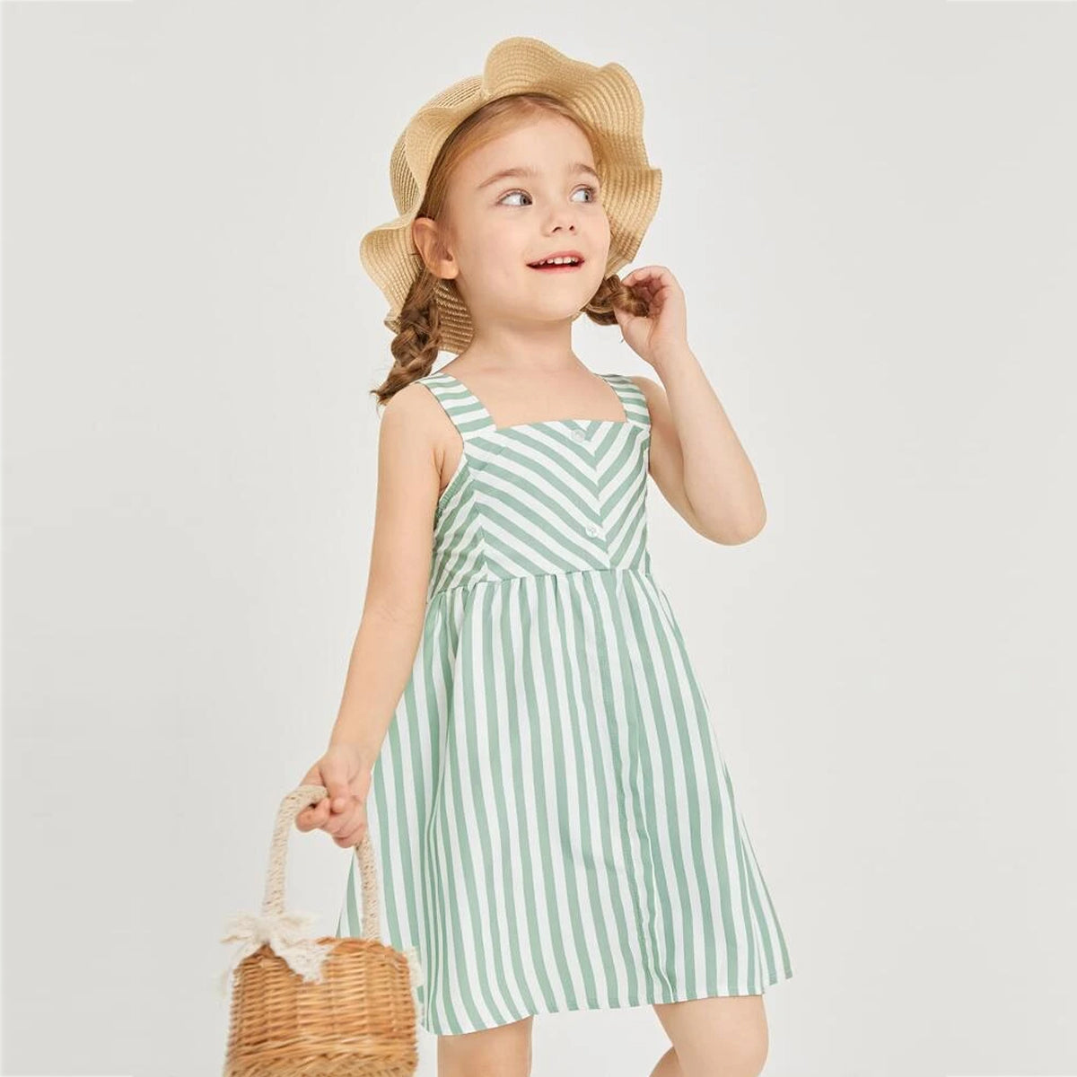 Stylish BabyGirl's Floral & Striped Dresses_Frocks (Combo Pack Of 3) For Kids.