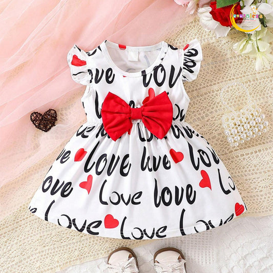 Venutaloza Love Letter's Sleeveless Dress For Girl's.