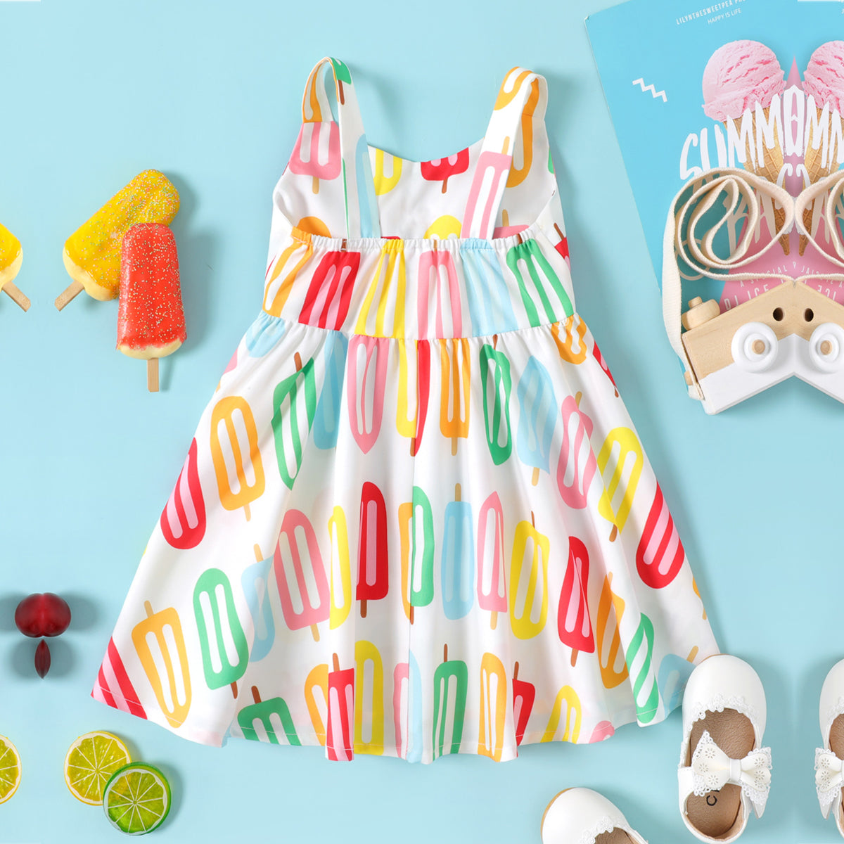 BabyGirl Ice Cream Candy & Striped  Designer Dresses_Frocks (Combo Pack Of 2) for Baby Girls.