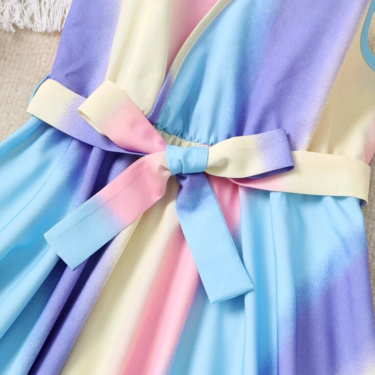 Baby Girl Fashion Wear Stylish Hanky Hem Belted Cami Designer Frocks & Dresses for Kid.