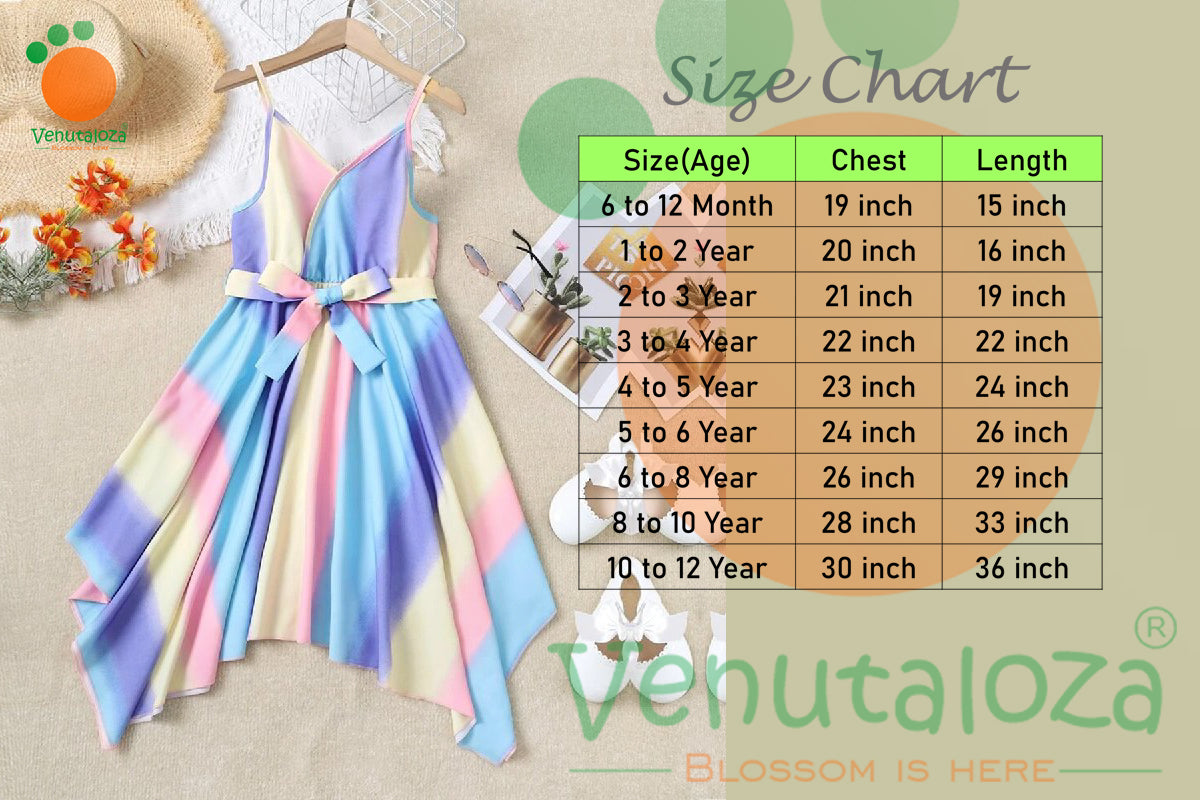Baby Girl Fashion Wear Stylish Hanky Hem Belted Cami Designer Frocks & Dresses for Kid.