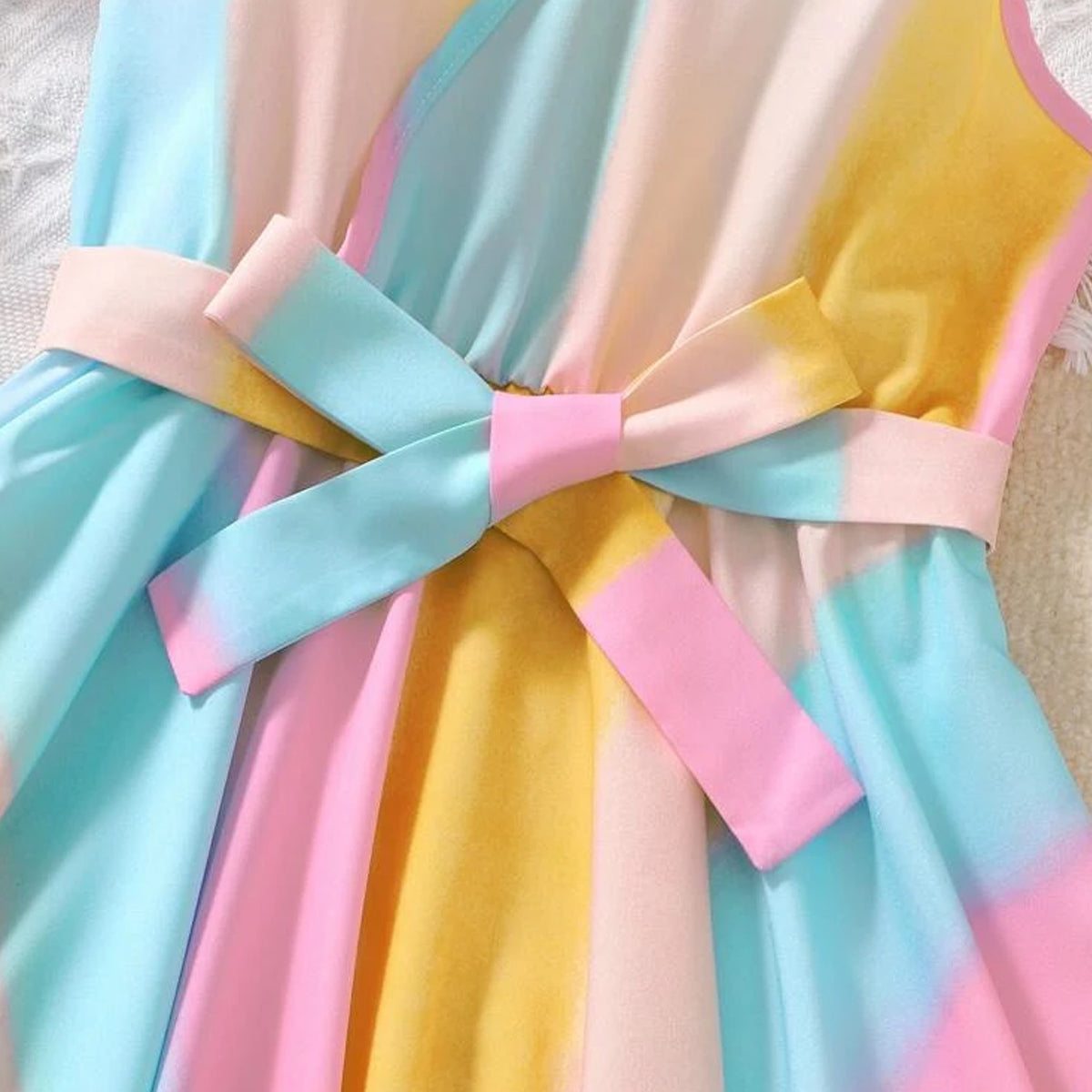 Baby Hanky Hem Belted & Round Neck Ruffle Floral  Dress (Combo Pack Of 2) For Girl's.