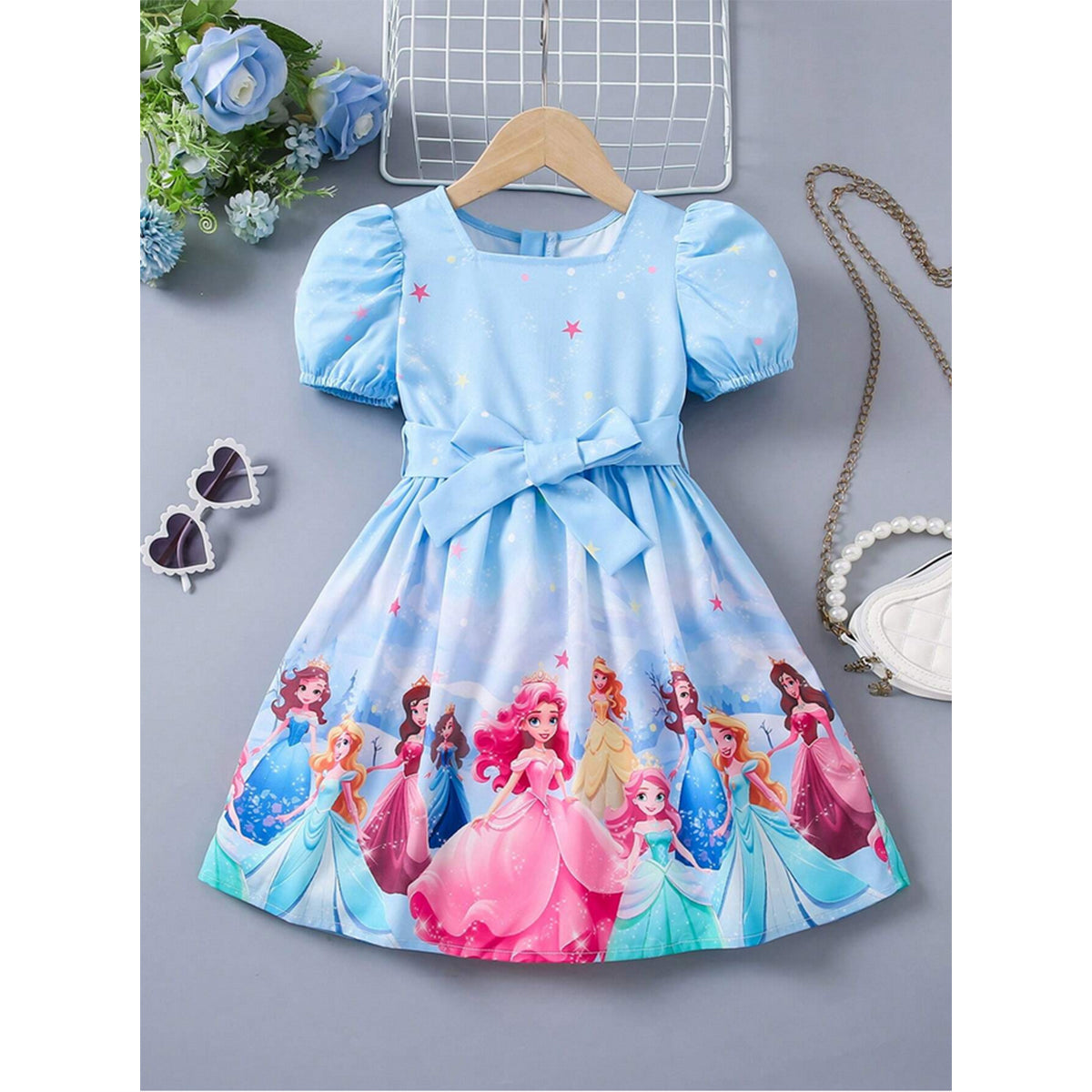 Baby Girl's Puff Sleeve Floral & Heart Cumi Frock (Combo Pack Of 2) For Girl's.
