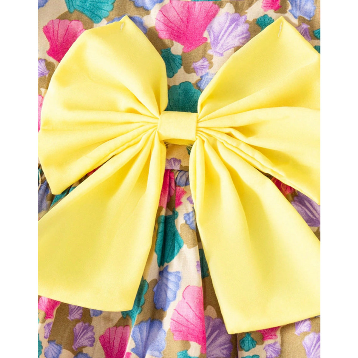 Girl's Puff Sleeve Floral & Black Line Frocks (Combo Pack Of 2) For Baby Girl's.